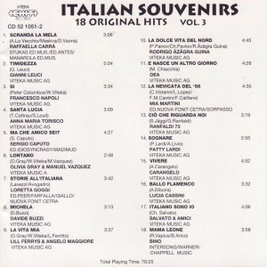 Italian Souvenirs 18 Original Hits Vol 3 B